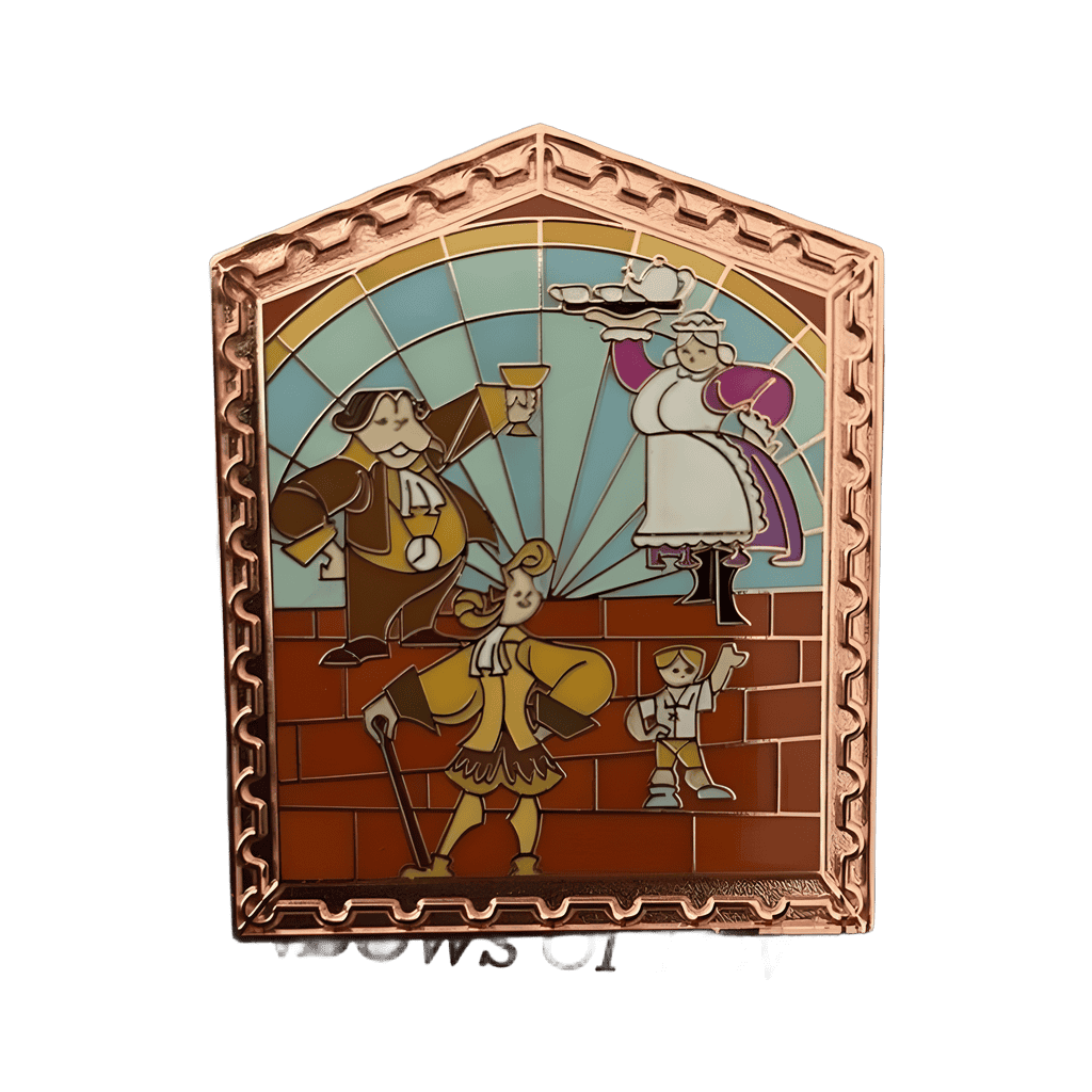 Cogsworth, Lumiere, Mrs Potts and Chip Disney pin