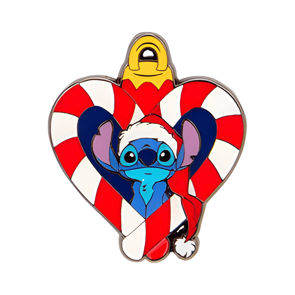 Stitch in Candy Cane Heart Disney pin