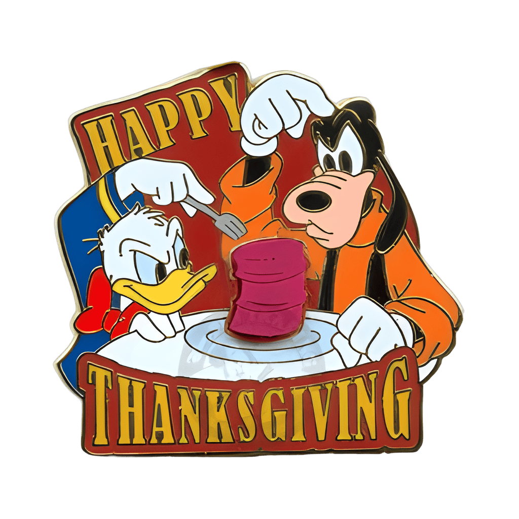 Happy Thanksgiving 2008 - Donald Duck & Goofy with Cranberry Disney pin