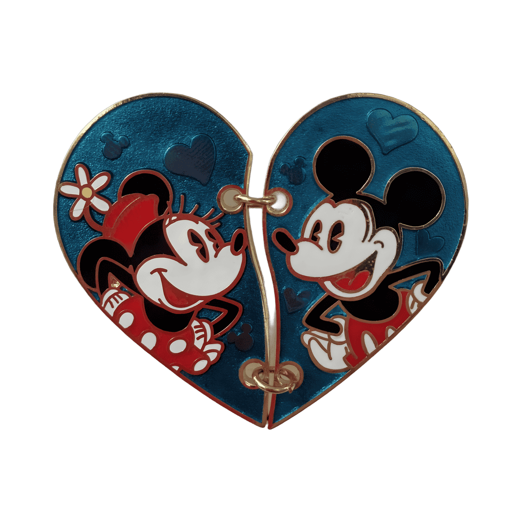 Mickey and Minnie 2 piece heart Disney pin