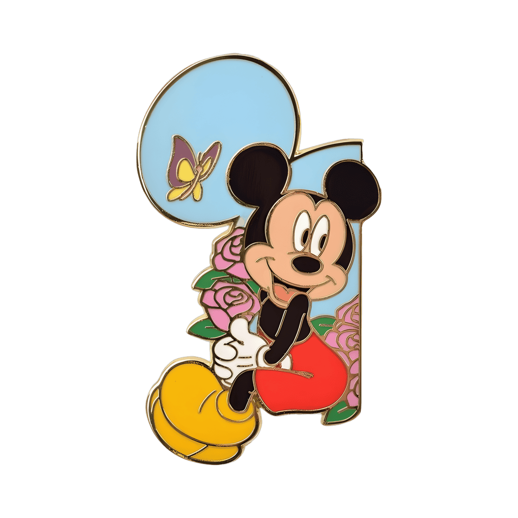 Mickey & Minnie Mouse Floral Pin Set - Mickey Disney pin