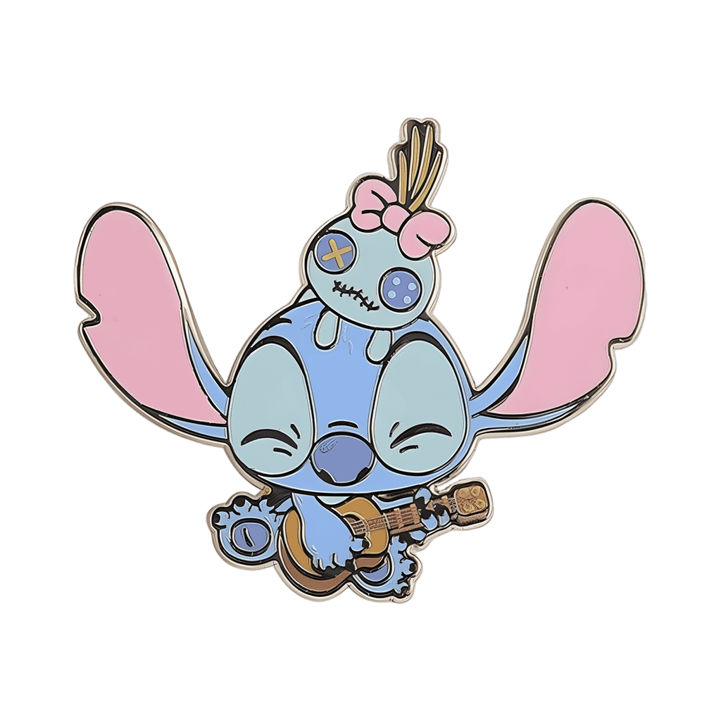 Stitch Playing Ukulele and Scrump - BoxLunch Disney pin