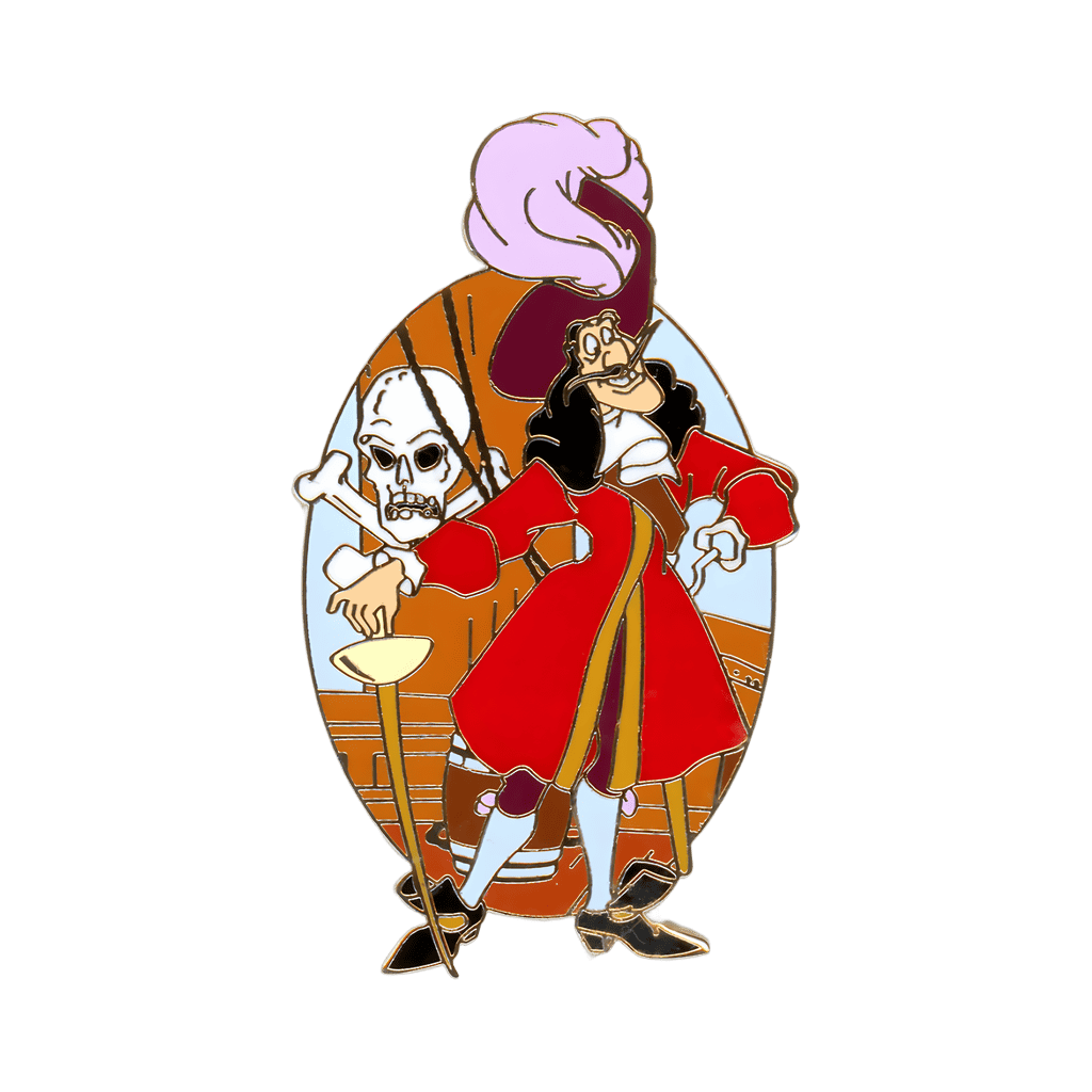 Captain Hook on Deck with a Skull & Crossbones Disney pin