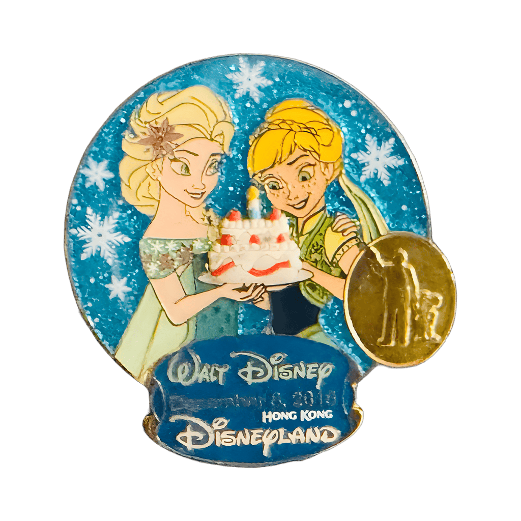 Anna & Elsa Holding Birthday Cake - Partners Statue - 2015 Disney pin