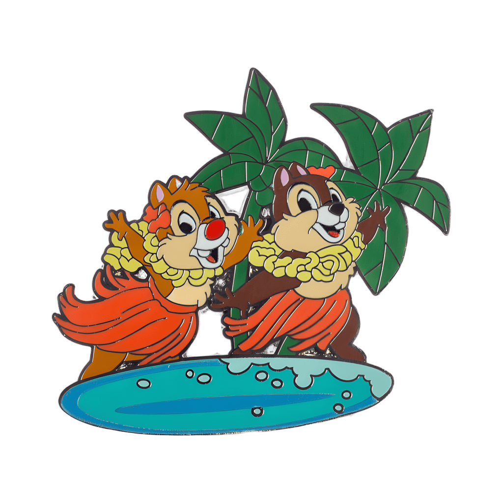 Polynesia - Surfing Chip & Dale Disney pin