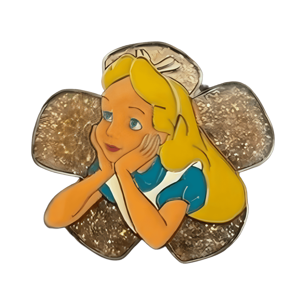 Alice in glitter flower Disney pin