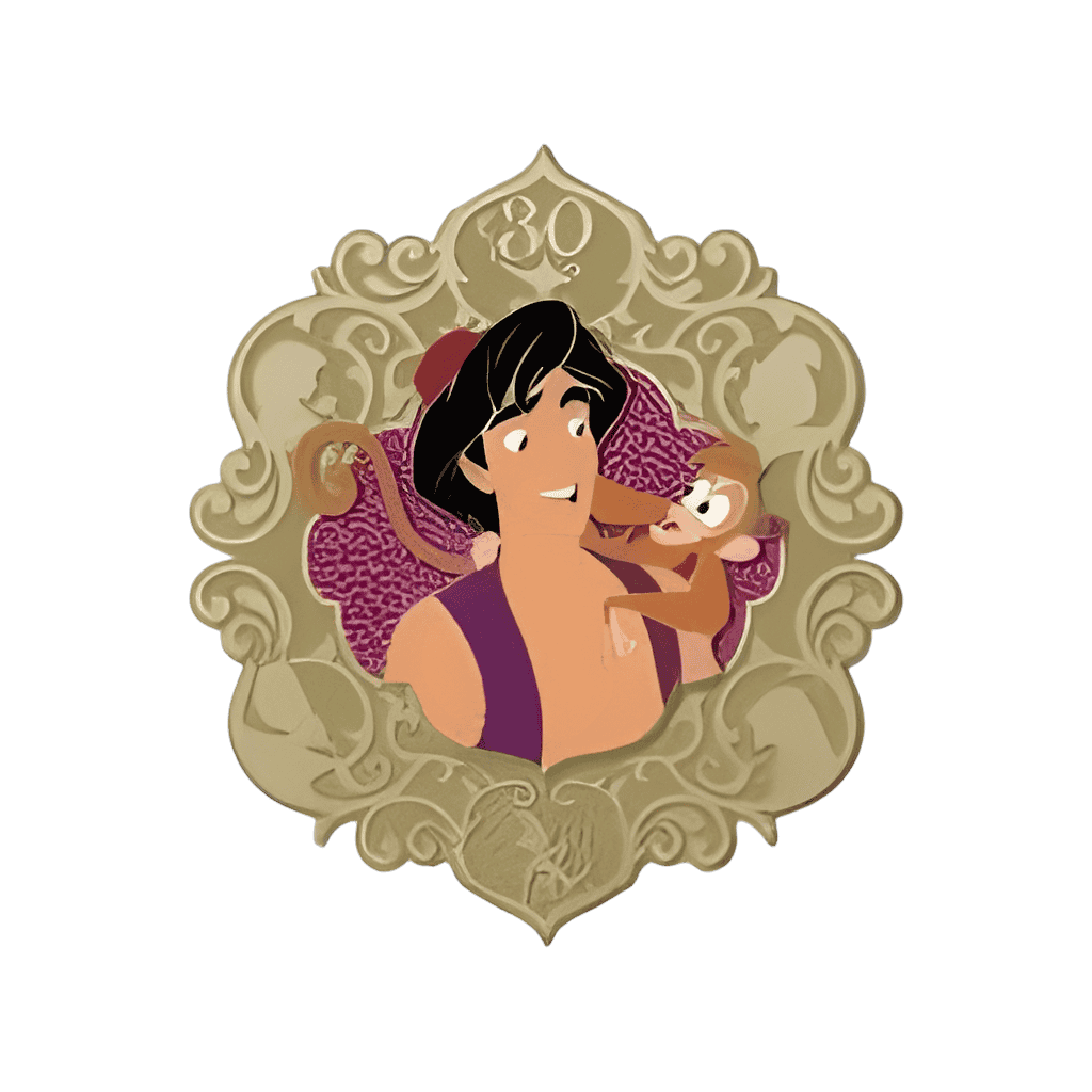 Gold Frames - Aladdin and Abu Disney pin