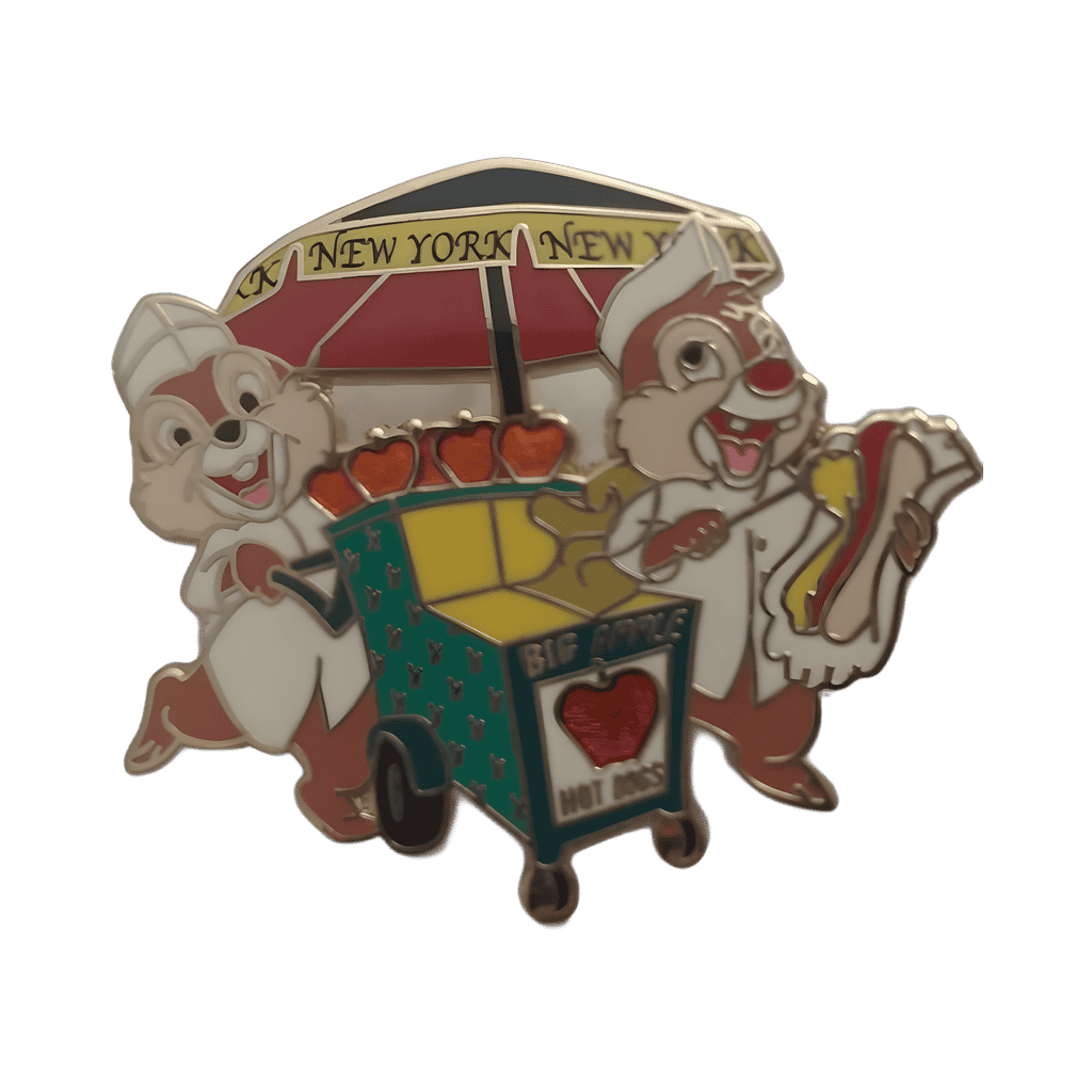 Chip & Dale with a NY Hot Dog Big Apple Vending Cart Disney pin