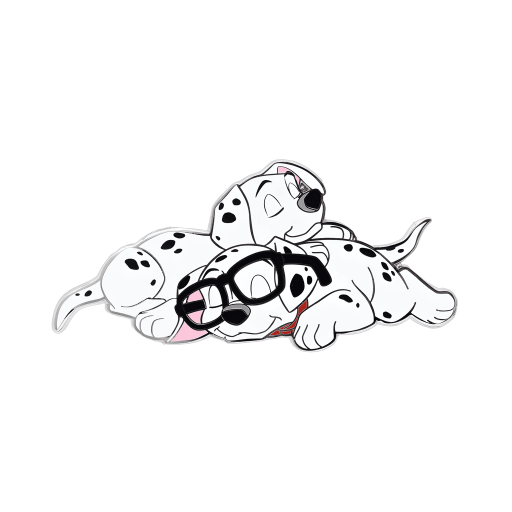 Tired Dalmatian Pups with glasses Disney pin