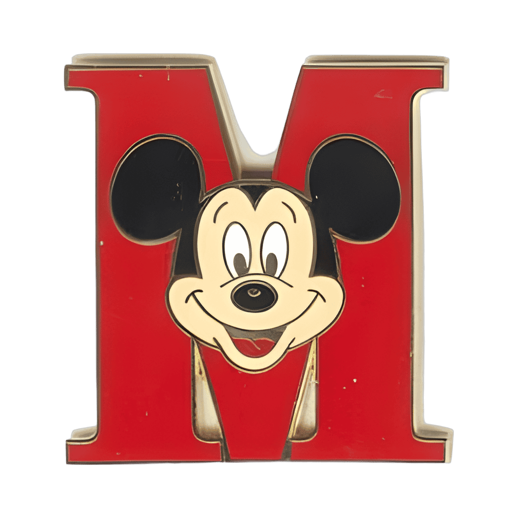 Mickey Red Varsity M Letter Disney pin