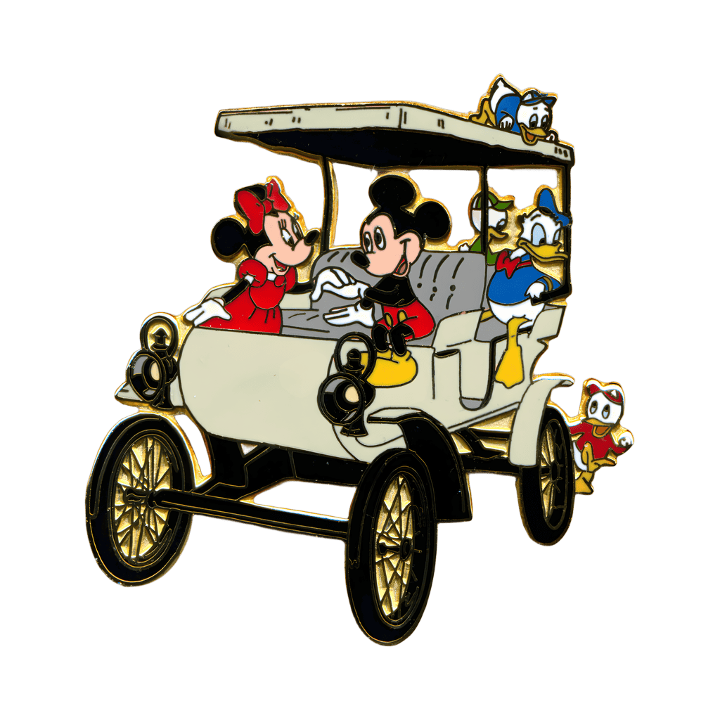 Mickey, Donald, Minnie, Huey, Dewey & Louie in a Horseless Carriage Car Disney pin