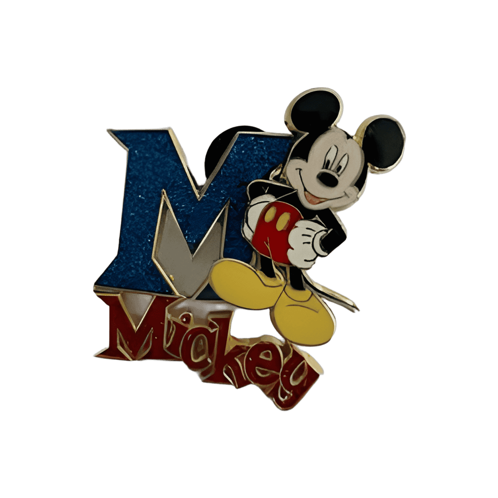 Glitter Monogram Letter M Mickey Disney pin