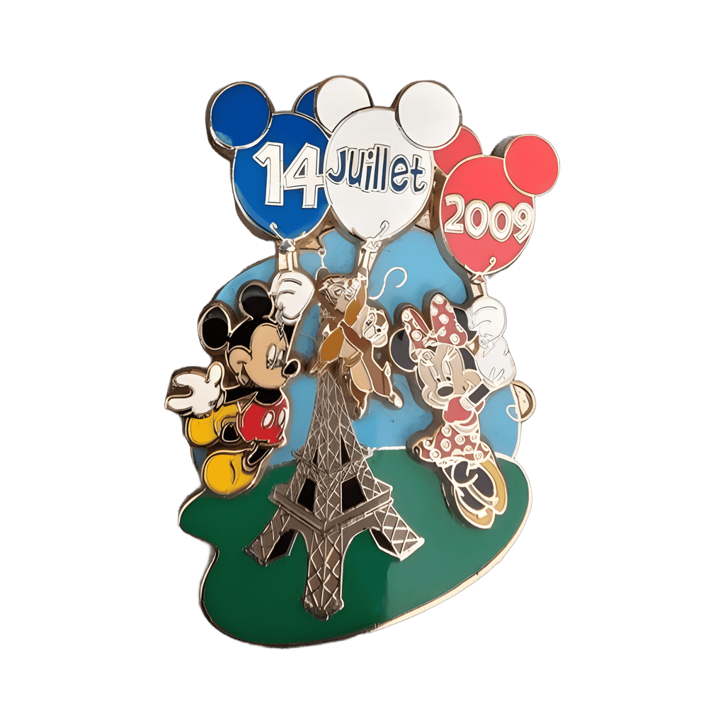 14 juillet 2009 Mickey, Minnie, Chip and Dale floating over the Eiffel Tower Disney pin