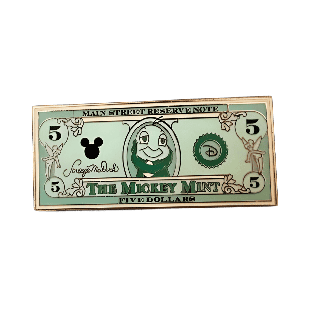 $5 Dollar Bill - Jiminy Cricket Disney pin