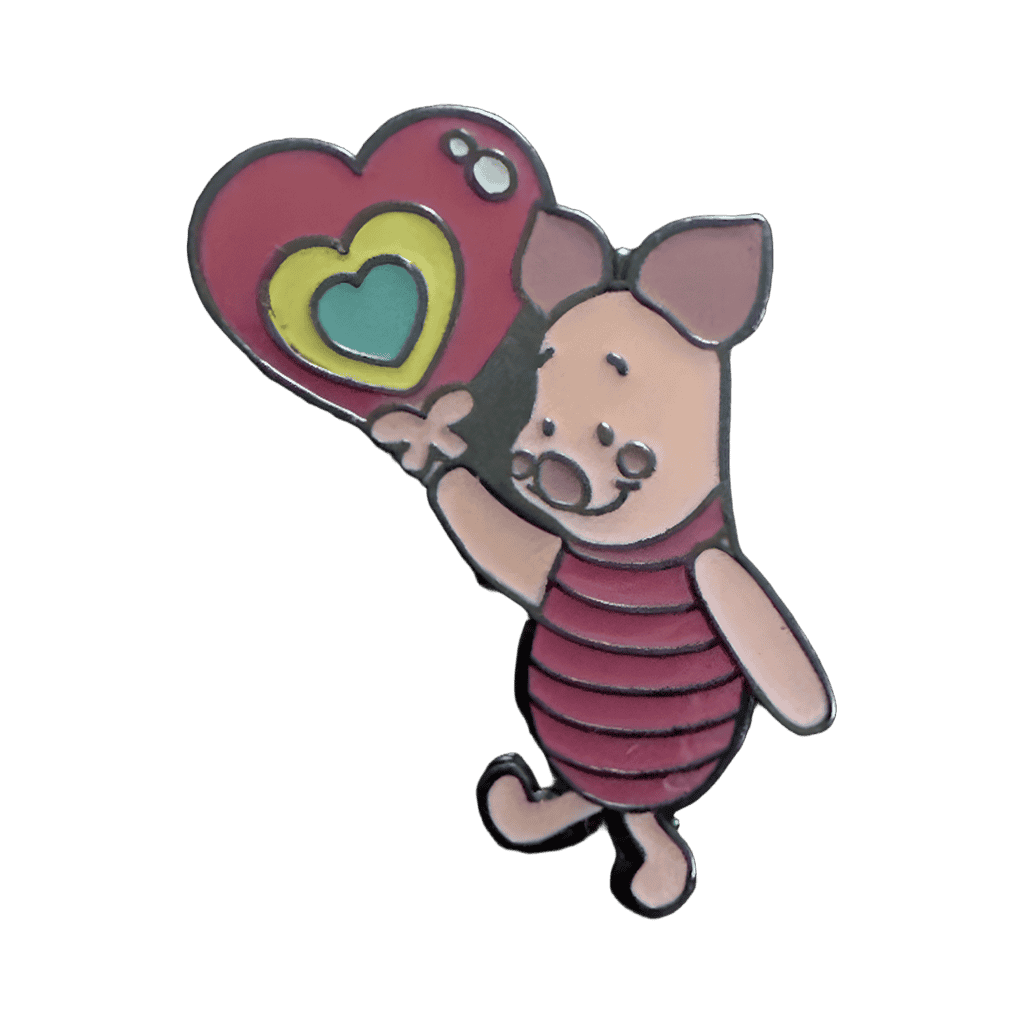 Piglet with heart balloon Disney pin