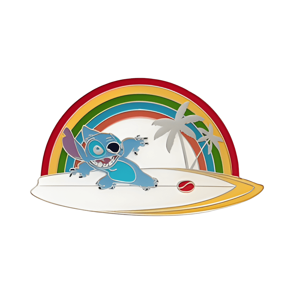 Stitch Surfing with Rainbow Disney pin