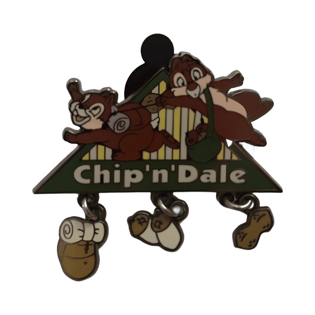Chip and Dale Triangular Camping Dangle Disney pin