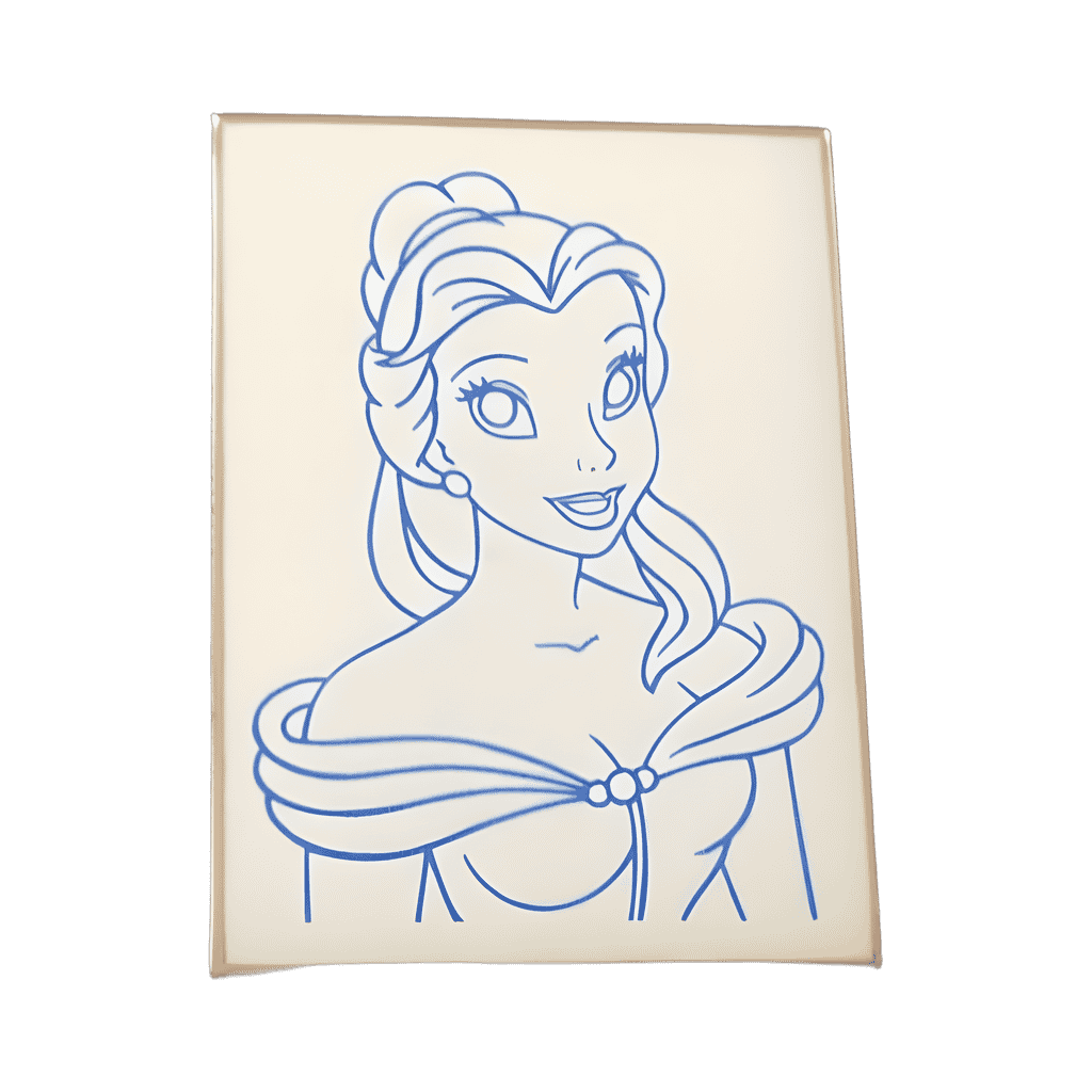 How to Draw Blue Line (Belle) Disney pin