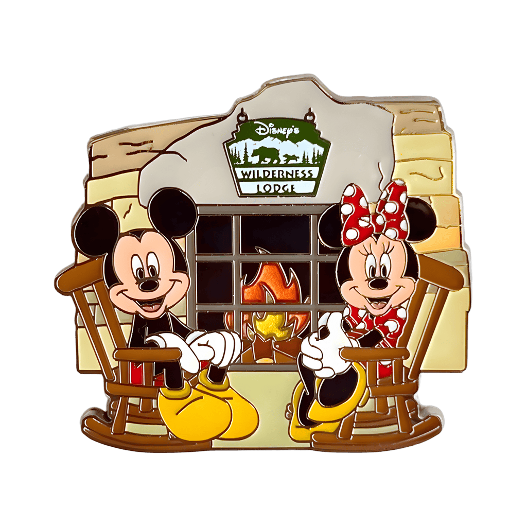 Mickey and Minnie Sitting in front of Fireplace Disney pin