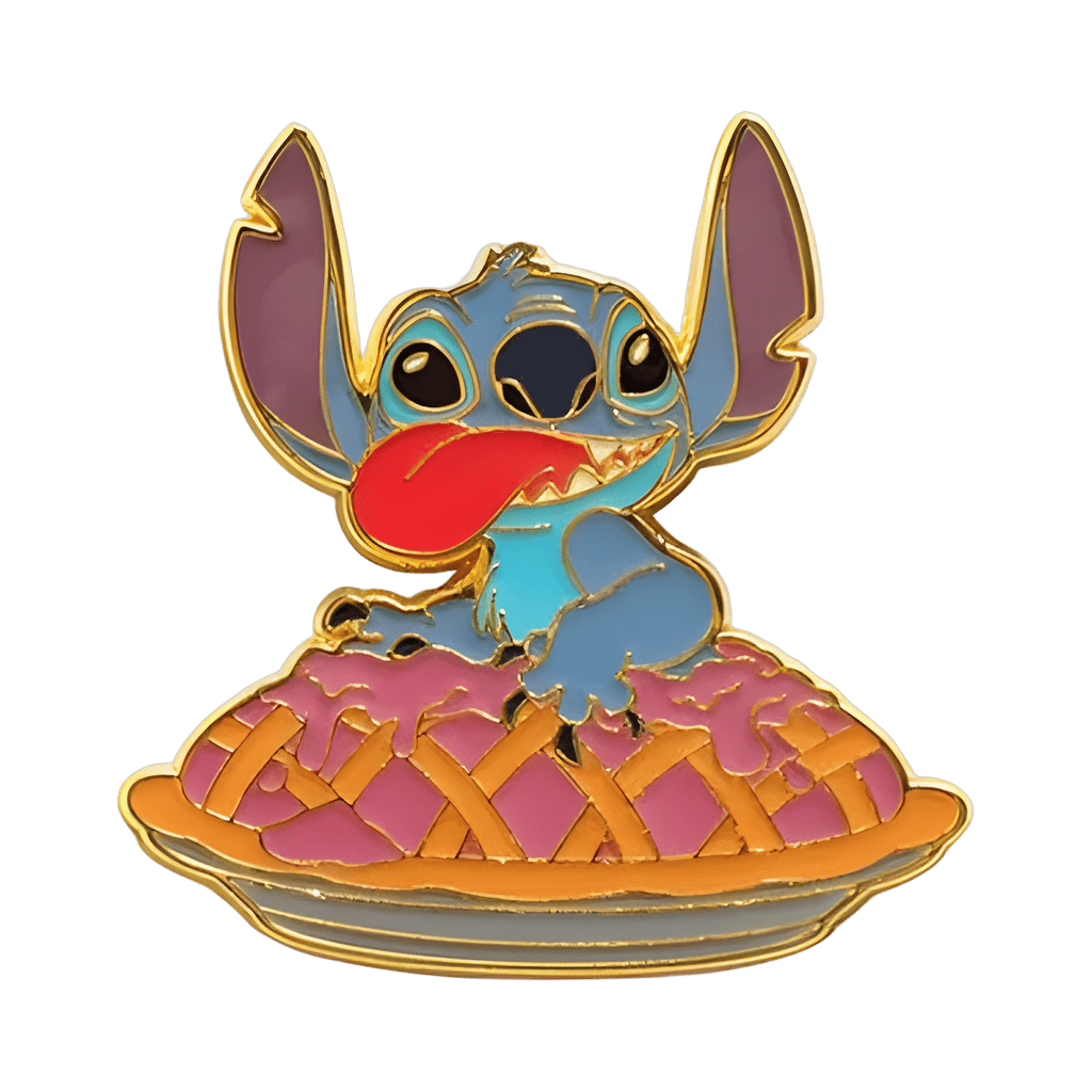 Stitch in a pie Disney pin