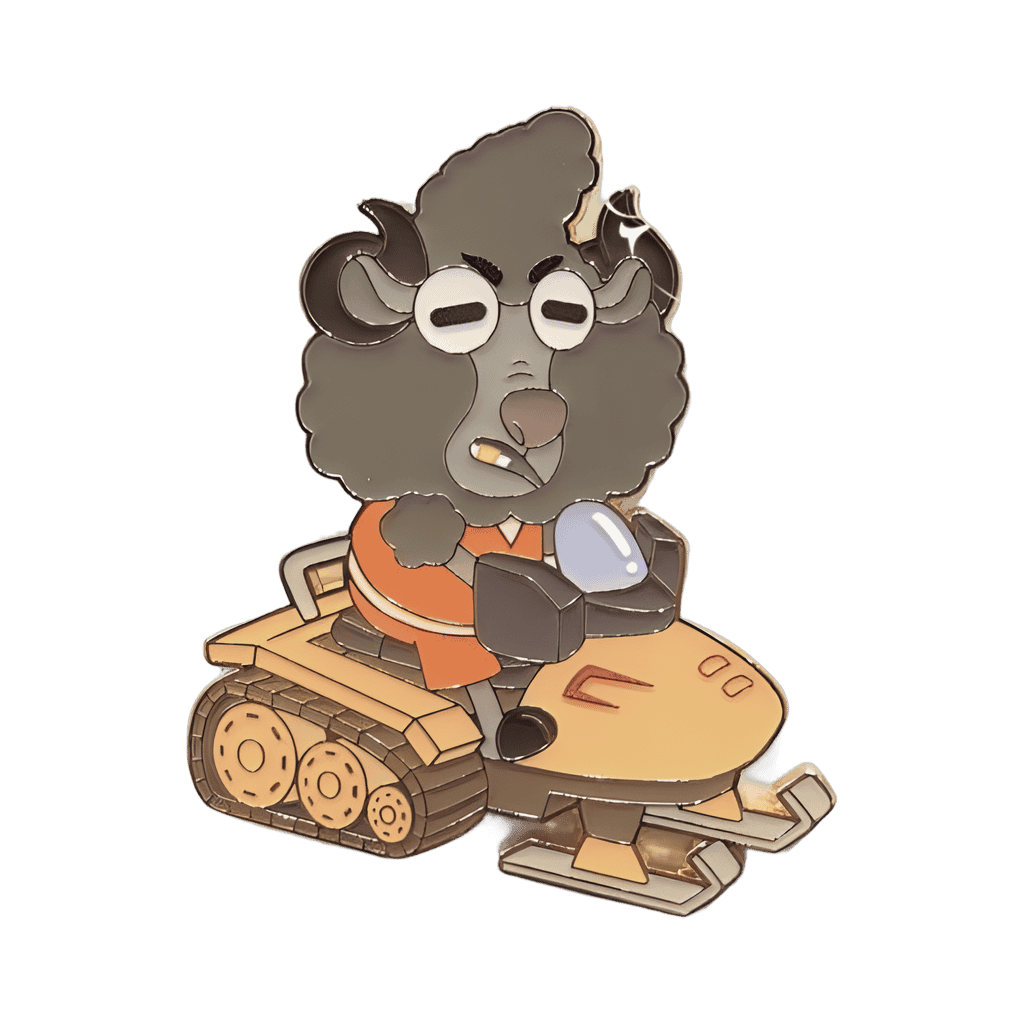 Goat Driving Bobsled Disney pin