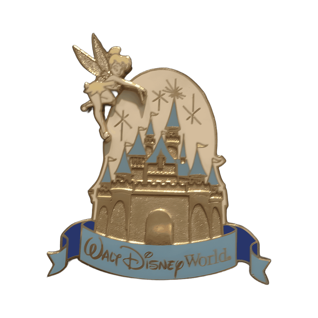 Tinker Bell Spreading Pixie Dust Over Cinderella's Castle Slider Disney pin