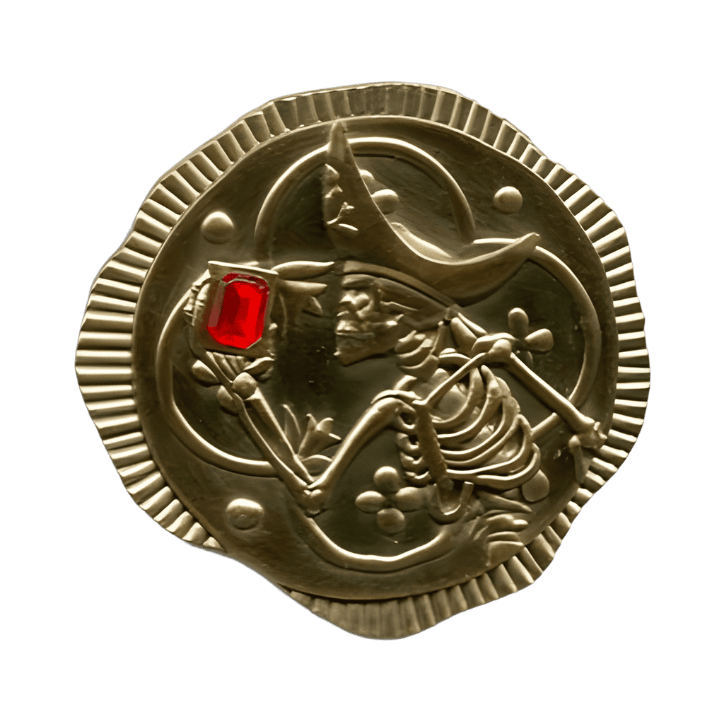 Gold Coin with Ruby Stone Disney pin