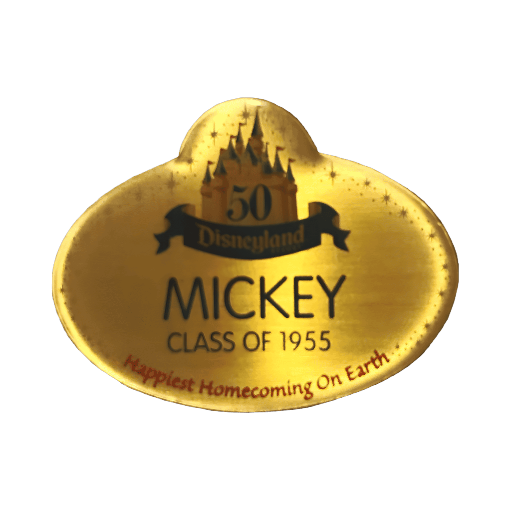 Disneyland 50th - Mickey “Class of 1955” Name Tag / Badge Disney pin