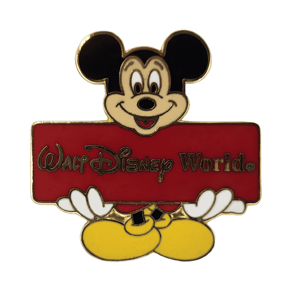 Mickey Mouse Holding Walt Disney World Sign Disney pin