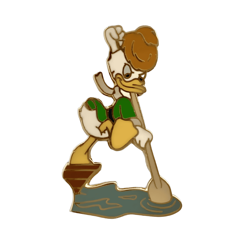 Louie paddling Disney pin
