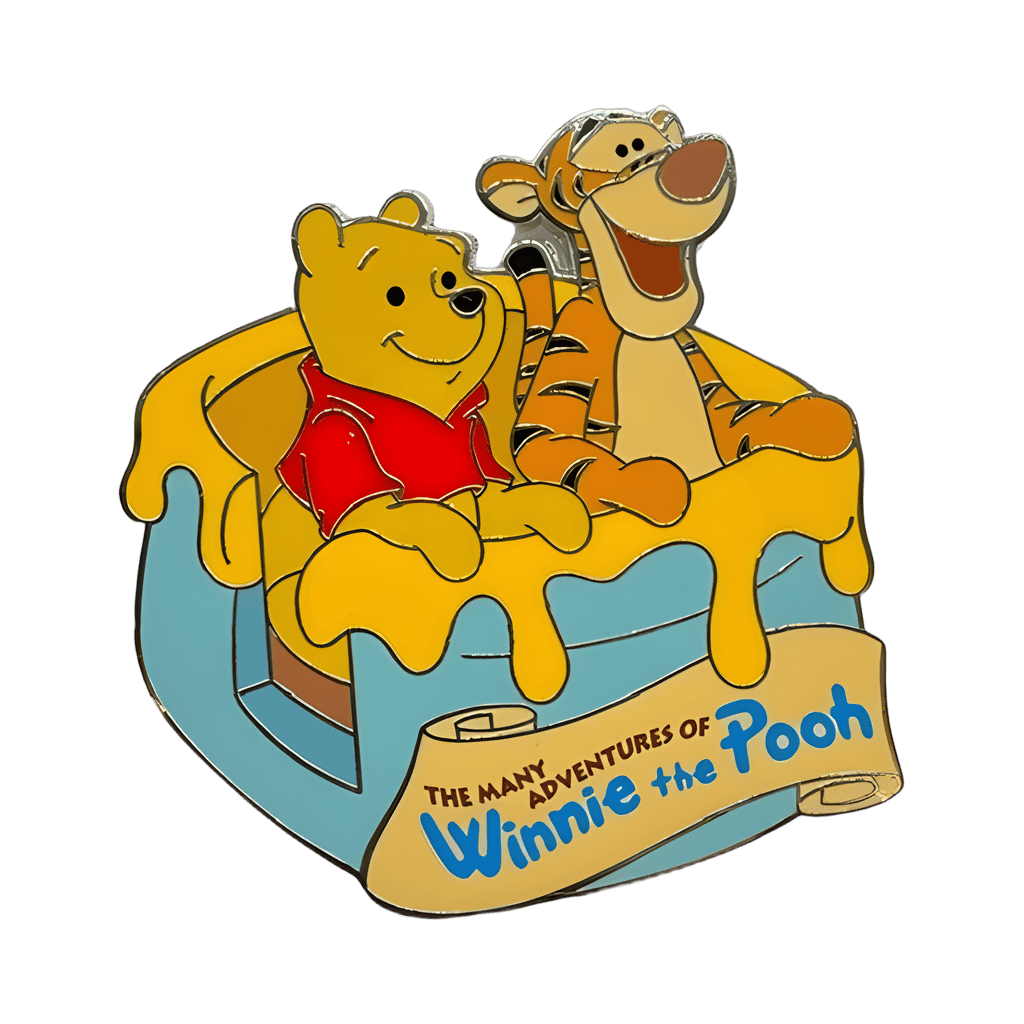 Pooh and Tigger riding The Many Adventures of Winnie the Pooh Disney pin