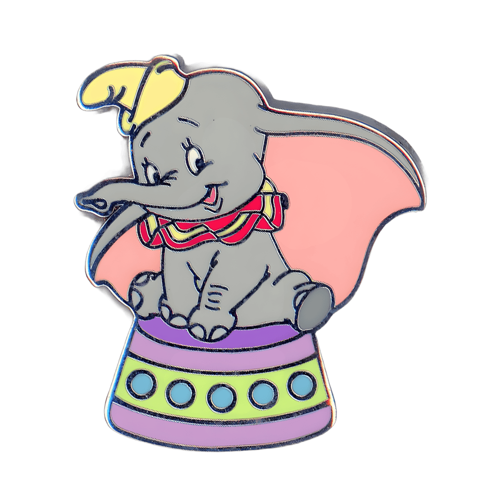 Sitting on a Puprle and Green Circus Podium Disney pin