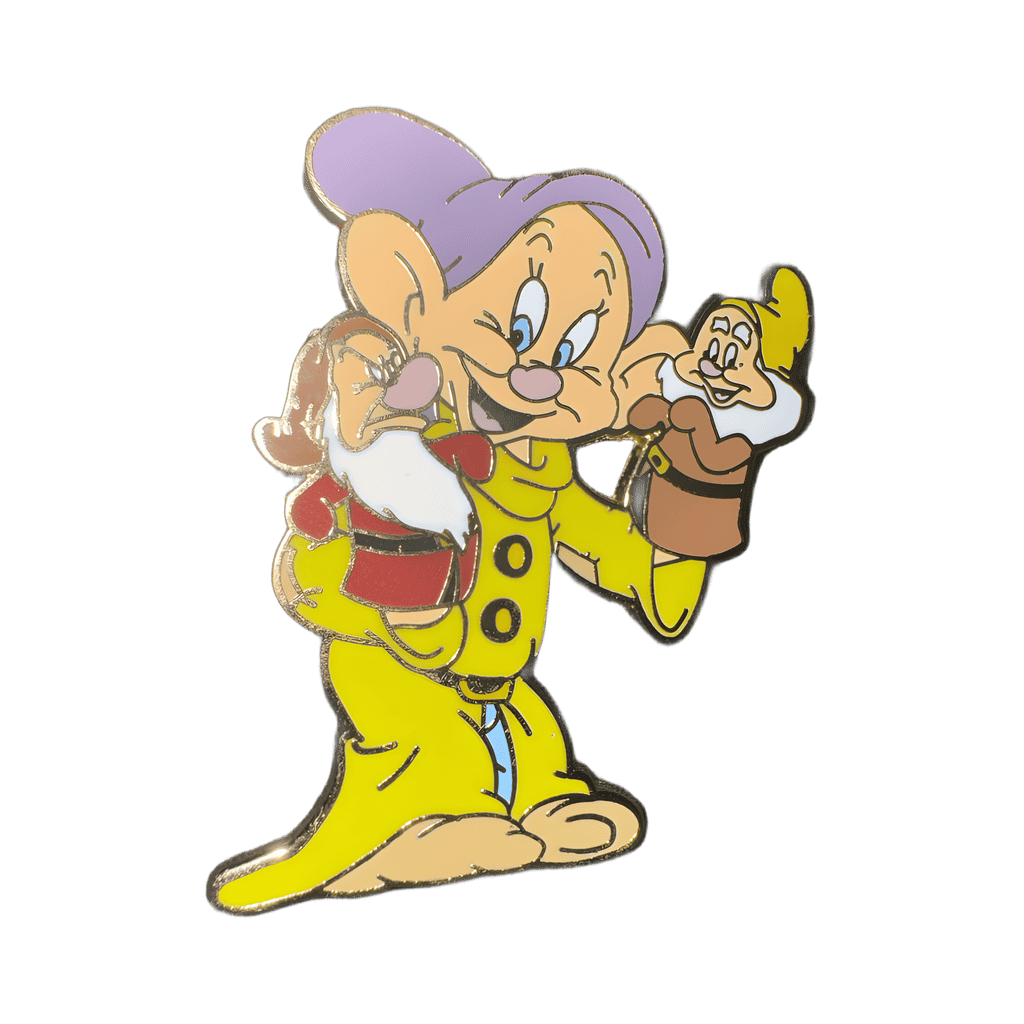 Dopey with hand Puppets of Happy and Grumpy Disney pin