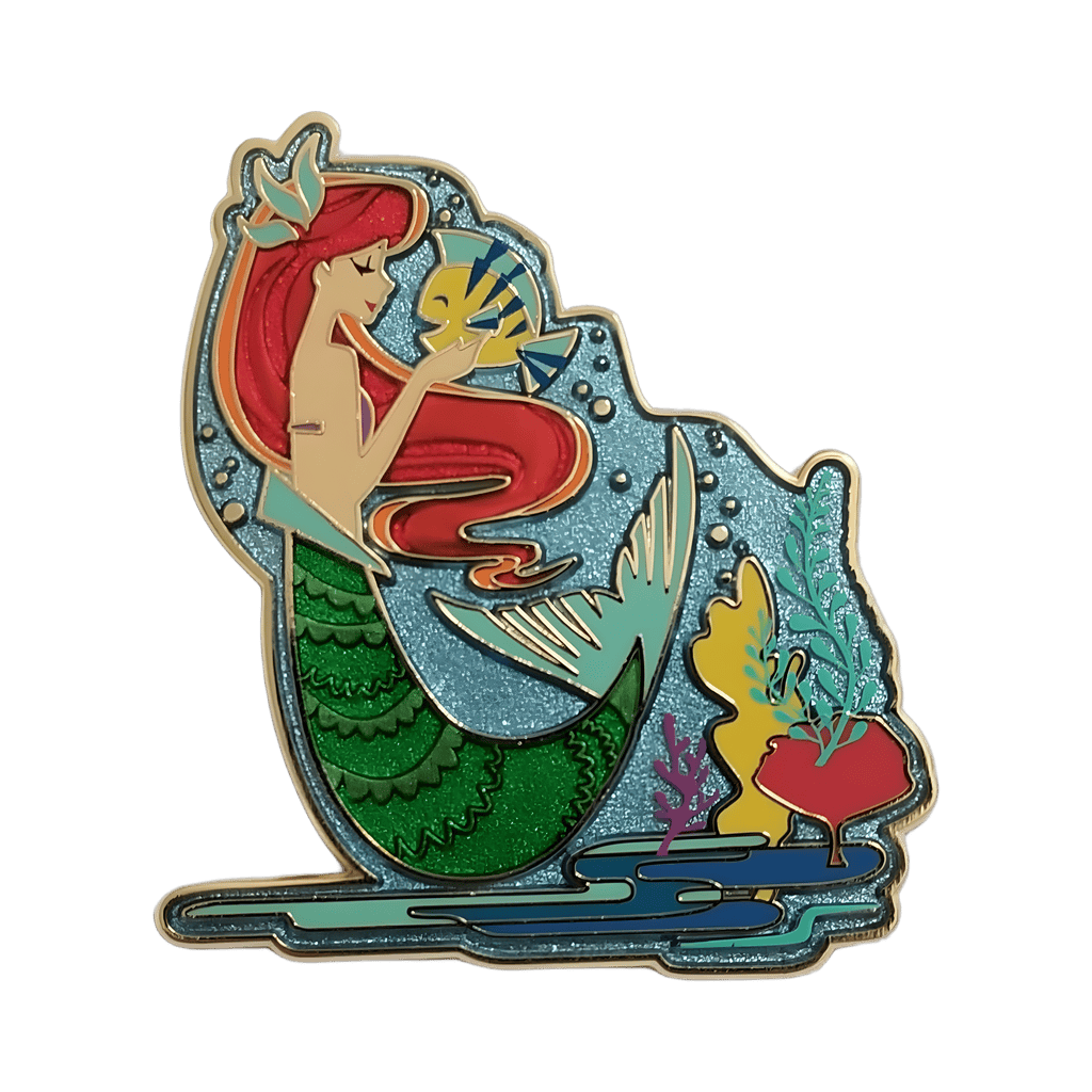 Mermaid Ariel with Flounder Disney pin