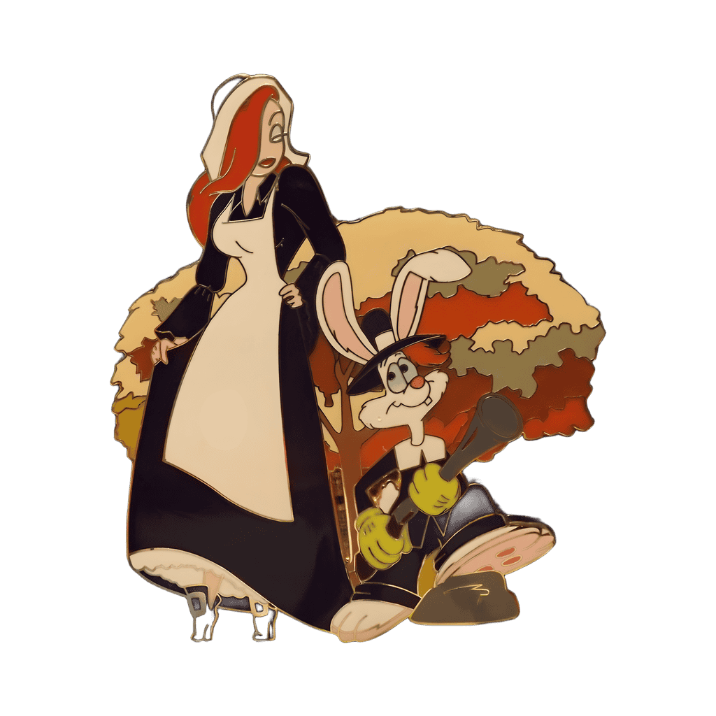 Jessica & Roger Rabbit as Thanksgiving Pilgrims Disney pin