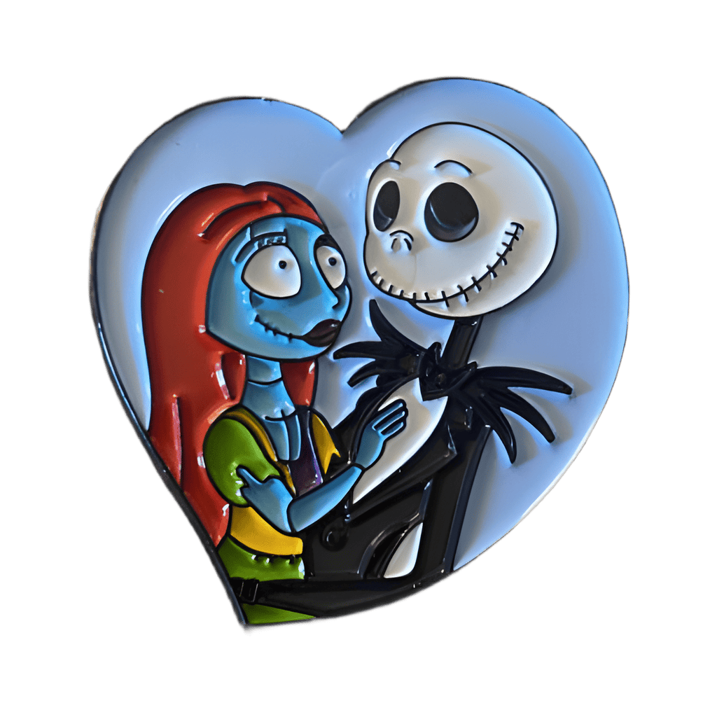 Jack and Sally in Blue Heart Disney pin