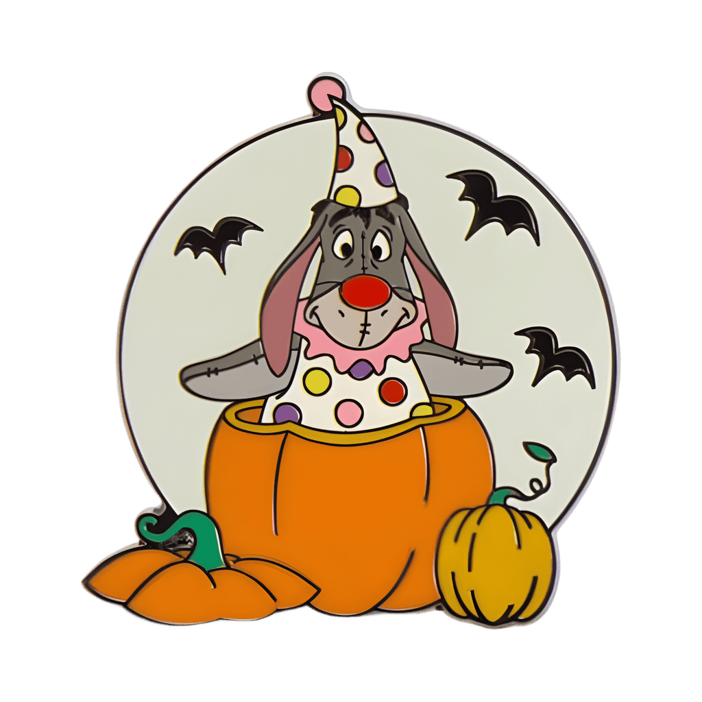 Costumed Winnie the Pooh & Friends Halloween Pumpkin Set — Eeyore as Clown Disney pin