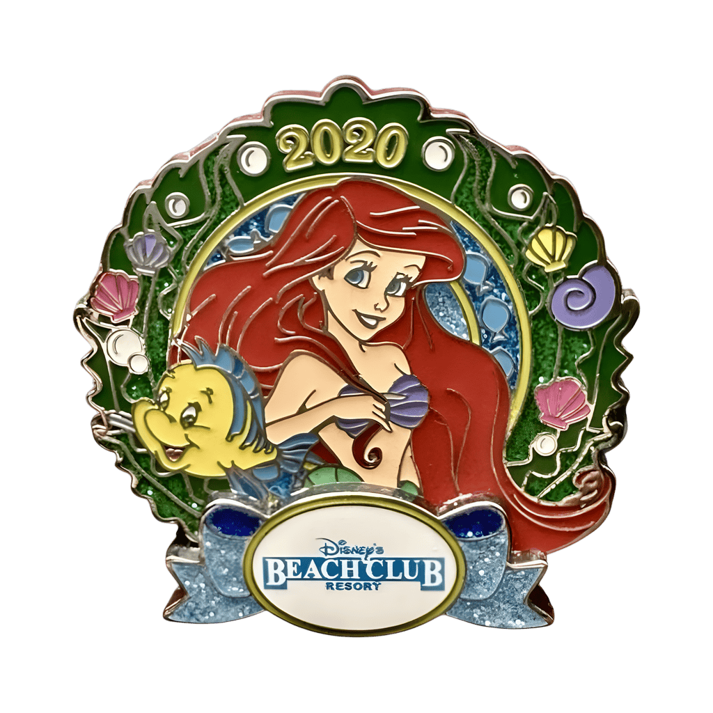 Beach Club Resort - Ariel & Flounder Wreath Disney pin