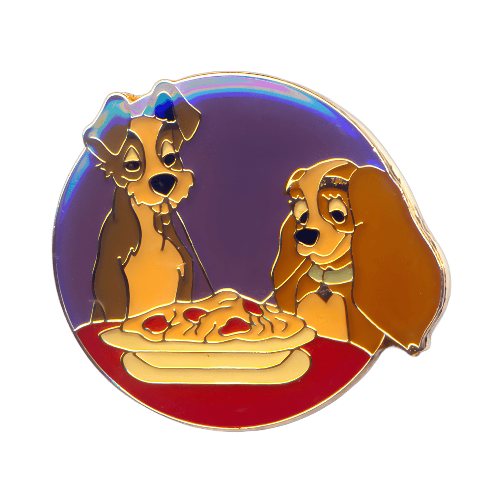 Lady and Tramp Eating Spaghetti Disney pin