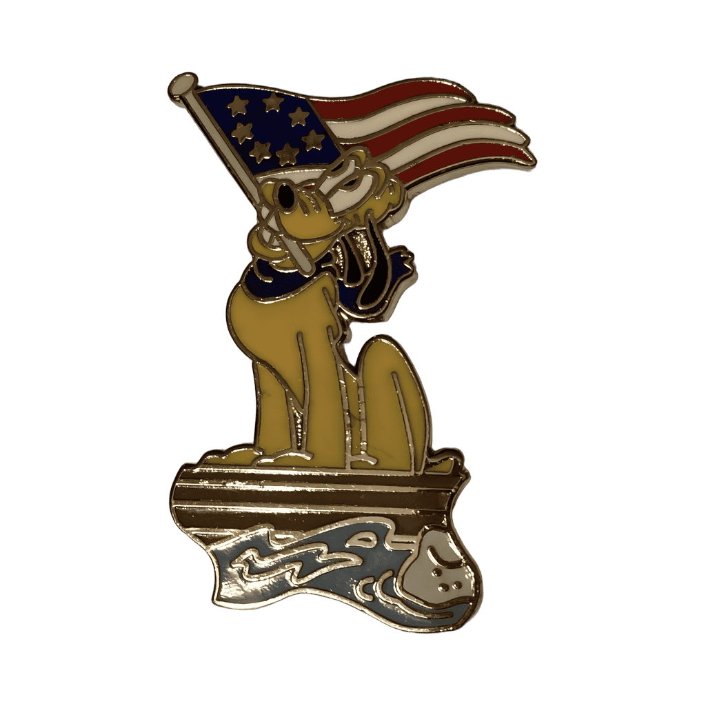 Pluto holding flag Disney pin