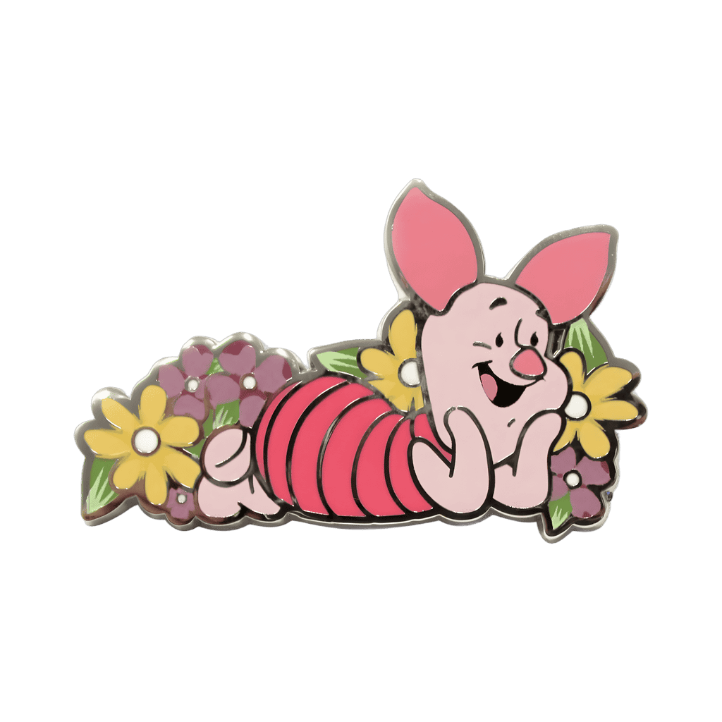 Piglet Poses with Flowers Disney pin