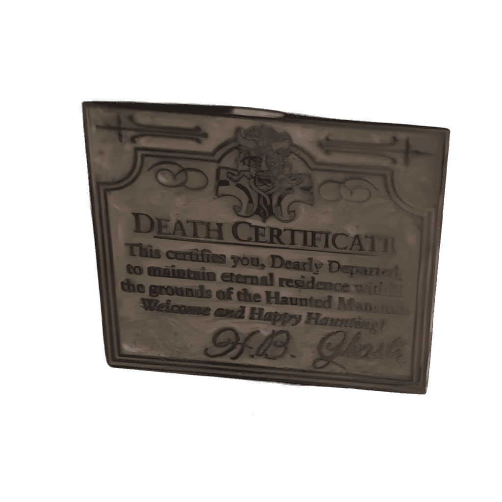 Death Certificate Disney pin