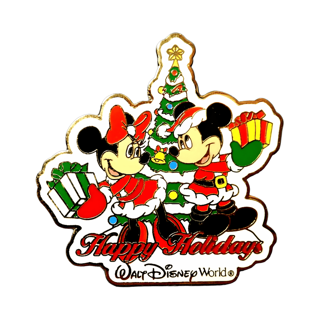 Minnie and Mickey in front of Christmas Tree Disney pin