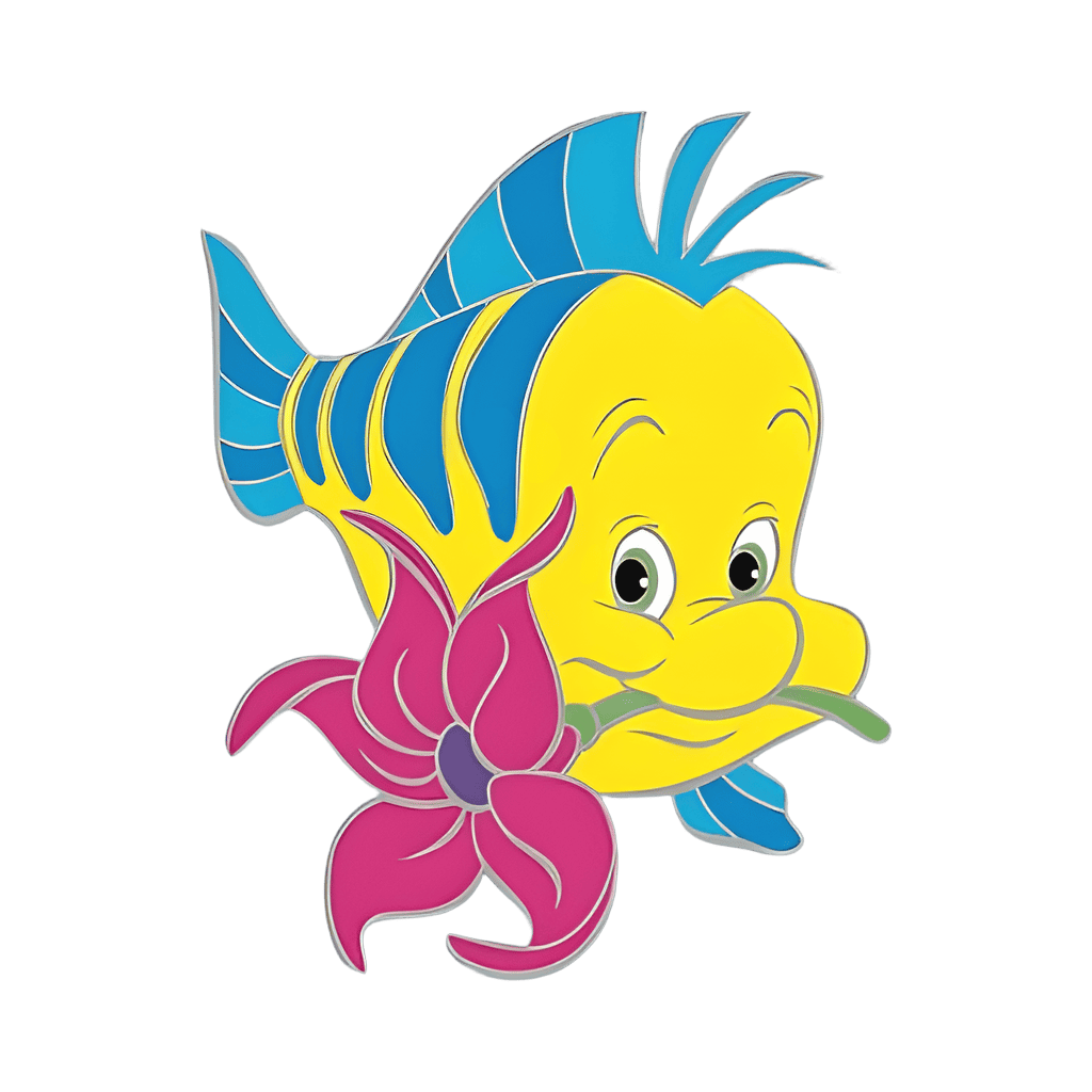 Flounder with Flower Disney pin