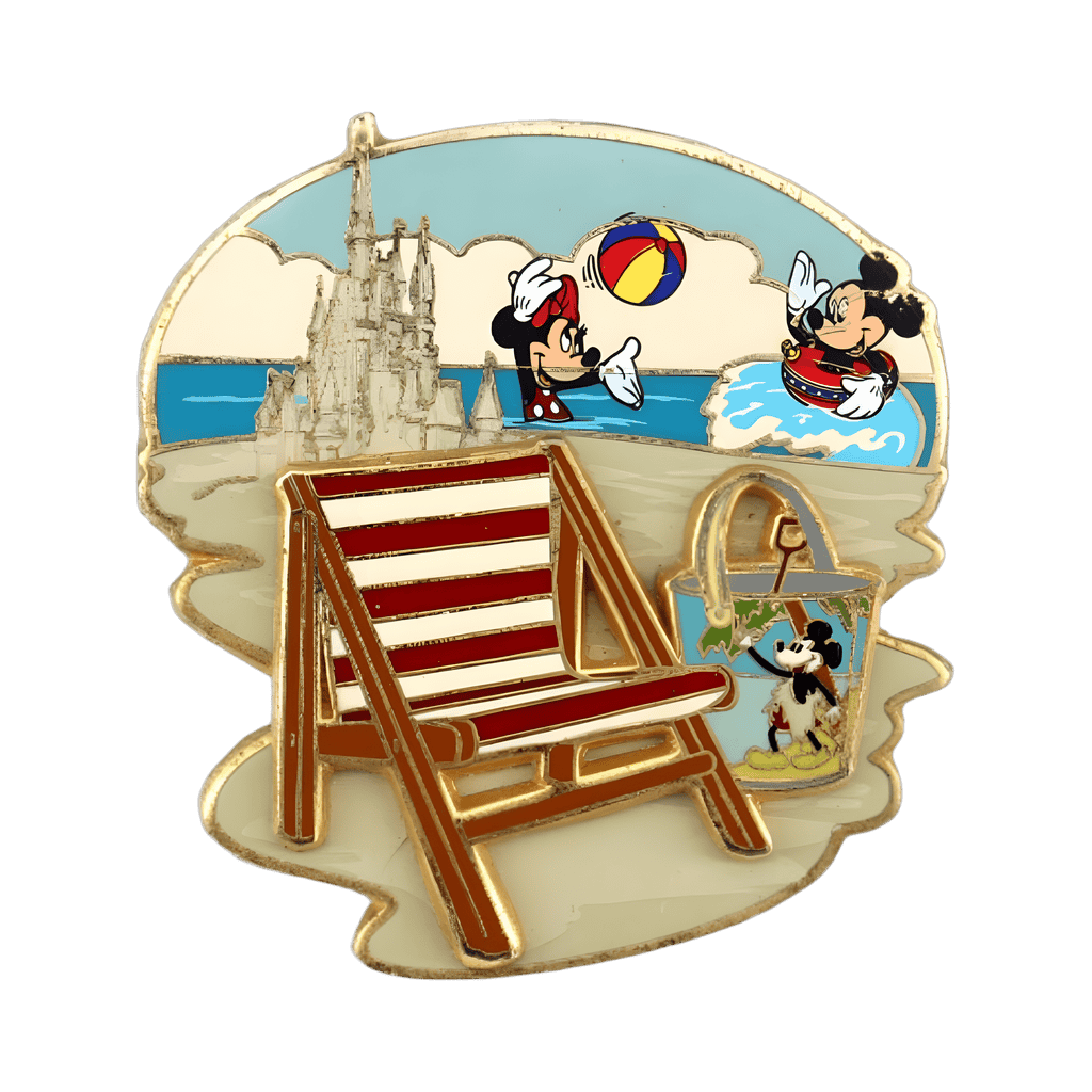 Mickey and Minnie Mouse Playing at the Beach Disney pin