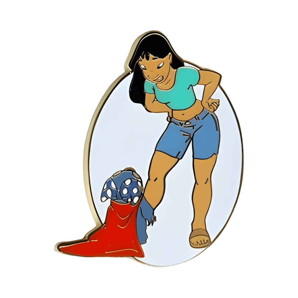 Superhero Stitch and Nani Disney pin