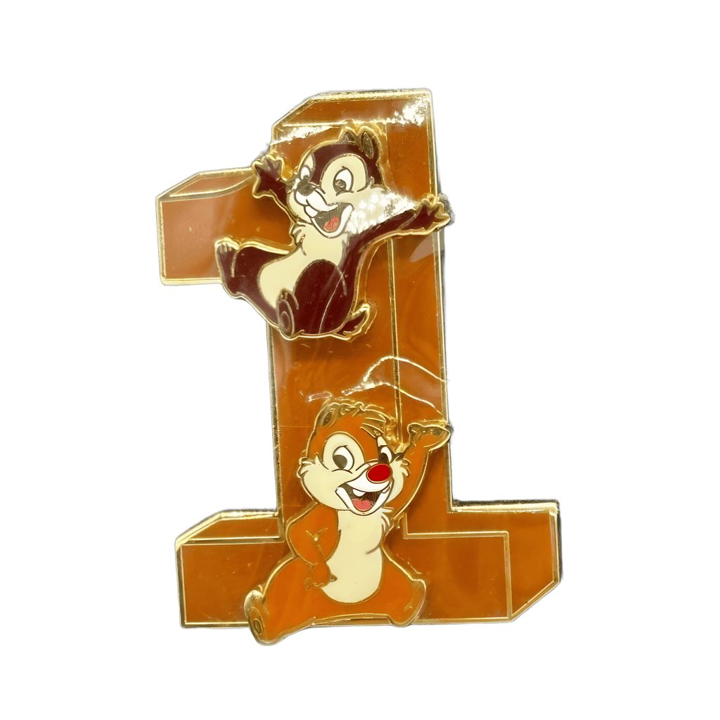 Chip and Dale "1" Disney pin
