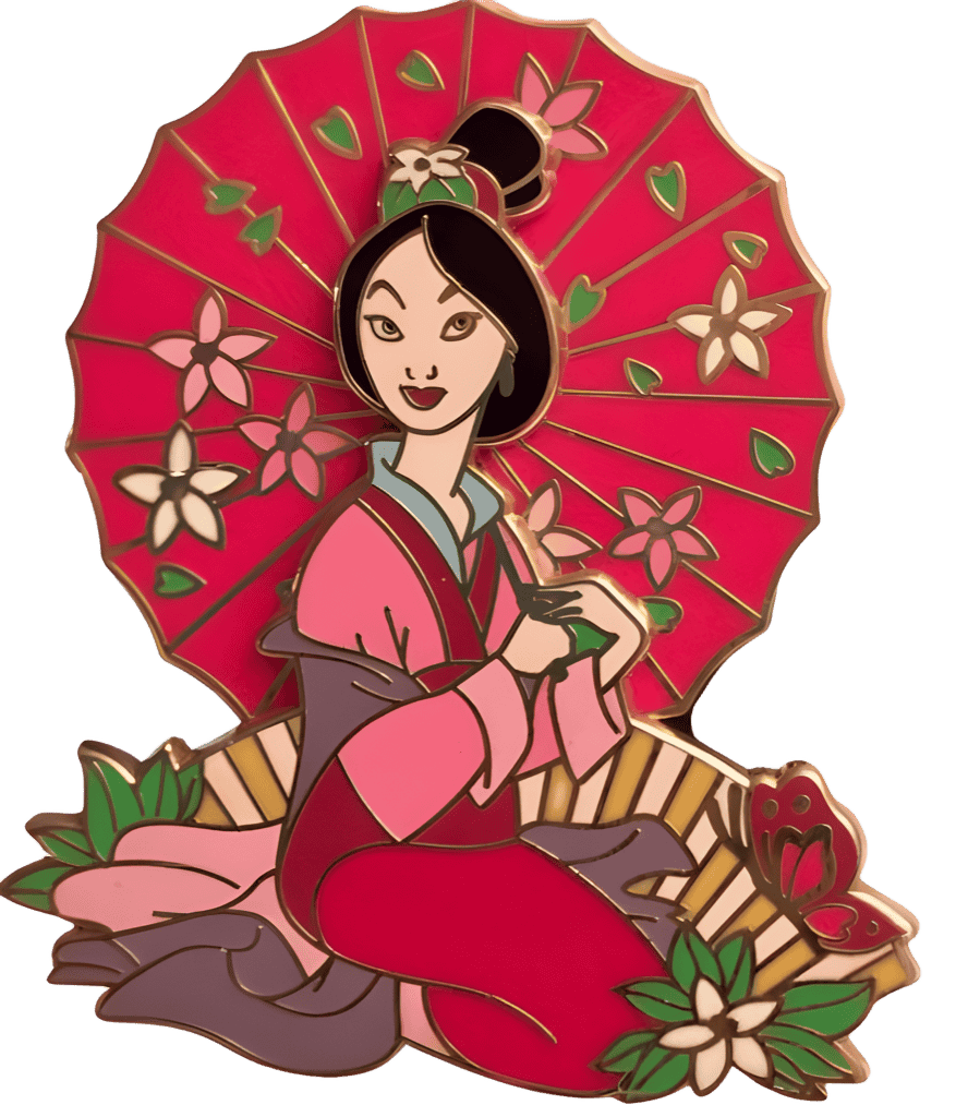Mulan Sitting with Parasol Disney pin