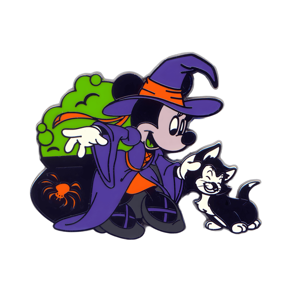 Witch Minnie Mouse Petting Figaro Disney pin