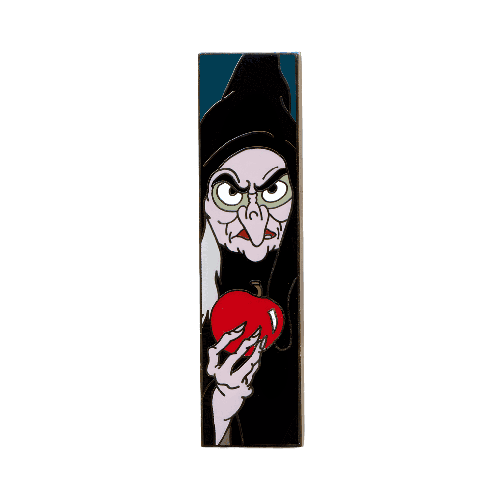 The Old Hag holding her Poisoned Apple Disney pin
